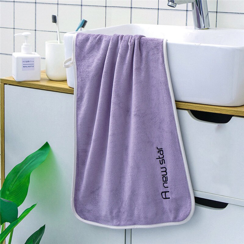 35*75cm Embroidery letter Towel Ultrafine Plain Fibe Face Towel Sport Bath hand Towel Bathroom For Home Hotel Cleaning Hand: 3