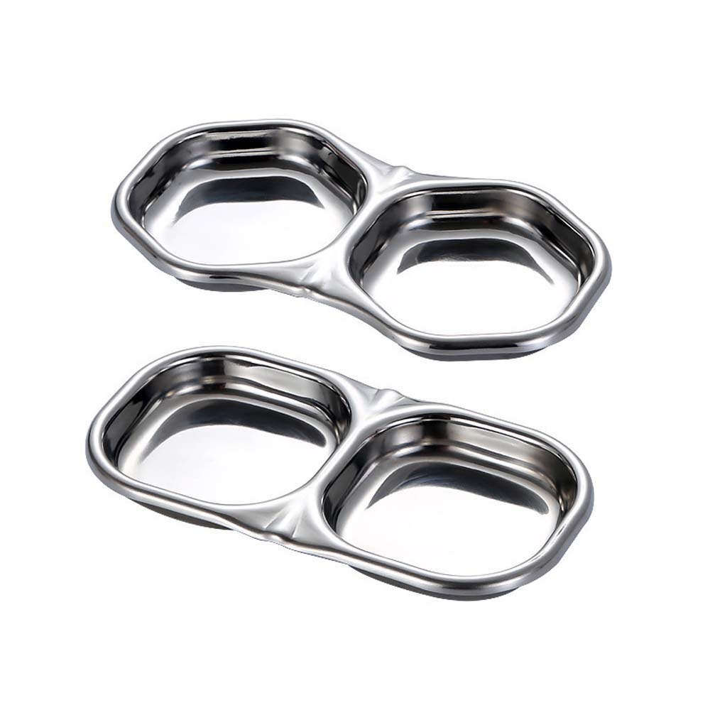 Acier inoxydable assaisonnement plat salade Sauce trempage plat plateau bol cuisine vaisselle vinaigre séparé Snack assiettes