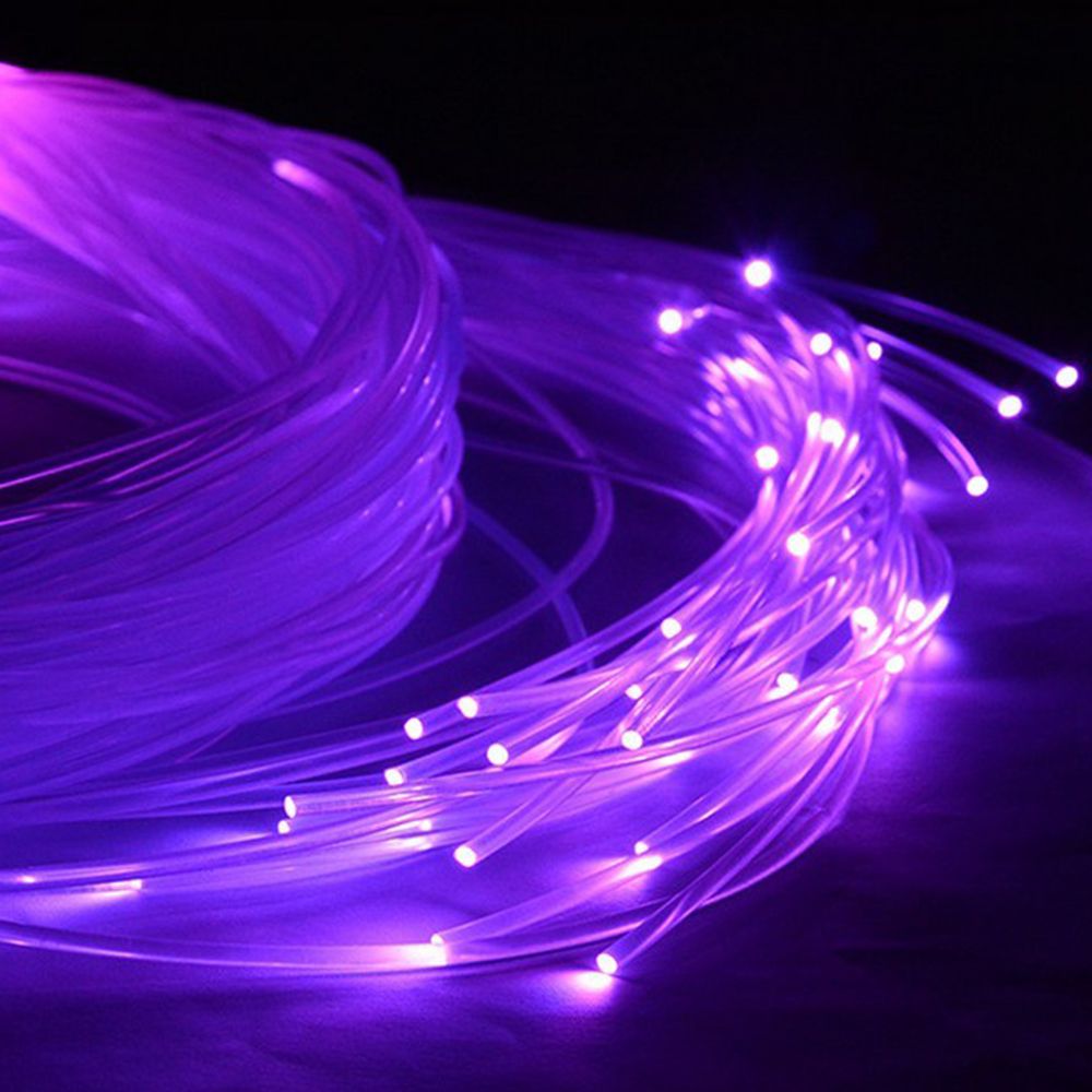 Câble à fibre optique en plastique PMMA, 50m x 0.75mm/1.0mm, lueur d'extrémité, lumière LED claire, bricolage