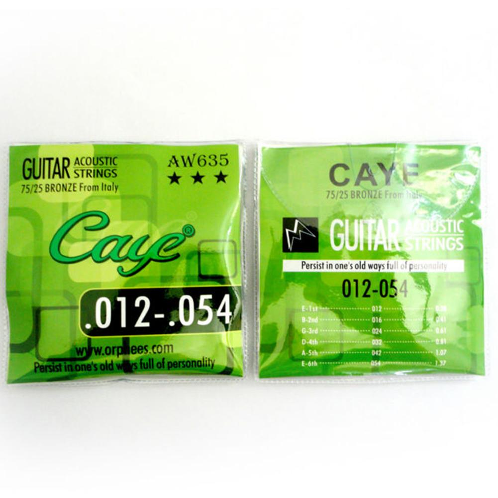 6pcs Acoustic Guitar Strings Hexagonal Alloy Core Folk Guitar Strings Set Musical Instruments Accessories