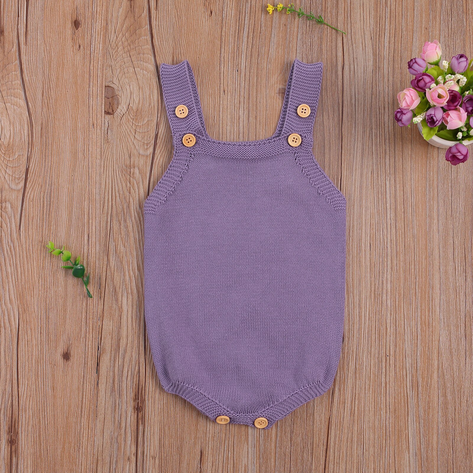 Baby Baby Jongens Meisjes Trui Gebreide Jumpsuits Comfortabele Mouwloze Schouderriem Bodysuit Een Stuk Pak Voor Peuter