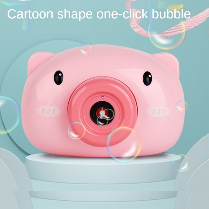 Cartoon Varken Dier Zeep Kinderen Bubble Maker Camera Machine Alle Elektrische Geconcentreerd Licht Kinderen Kerstcadeaus