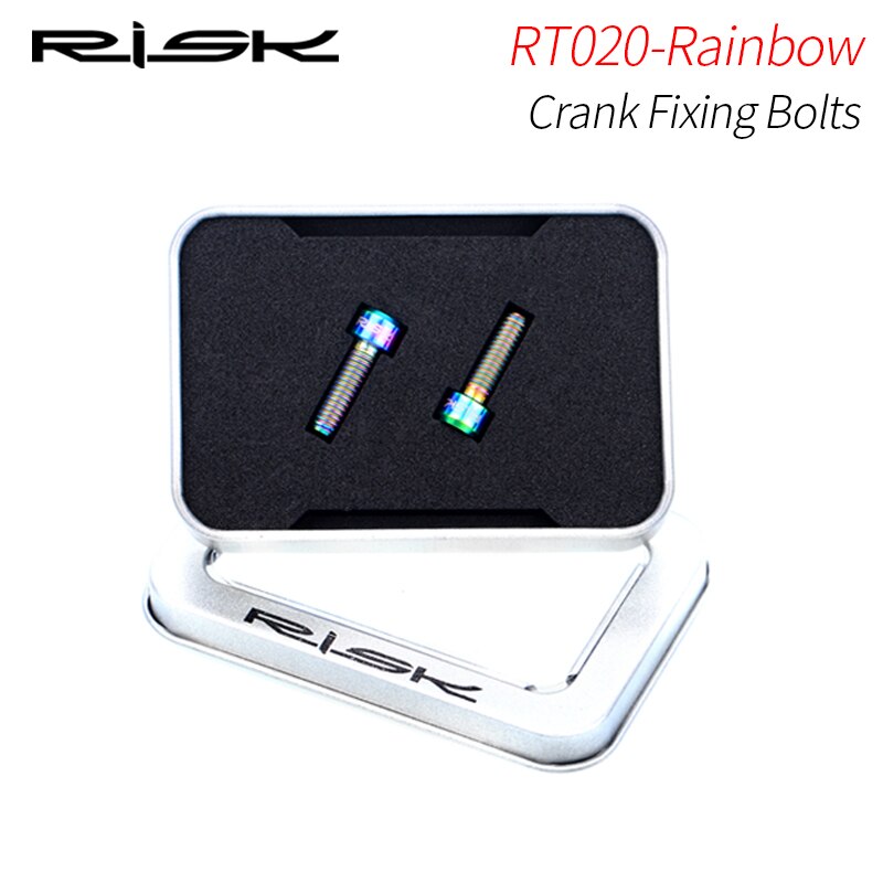 RISIKO M20x8 Fahrrad Kettenblatt Schrauben Titan MTB Rennrad Kurbel Abdeckung Arm Deckel Tassen BB Tretlager Befestigungs Schraube für SHIMANO: Kurbel Bolzen Rianbow