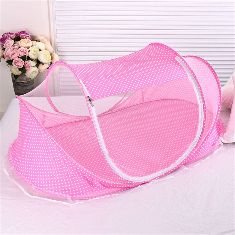Baby Moskito Net Baby Bettwäsche Krippe Drei-stück Anzug Faltbare Netting Bett Matratze Kissen Tragbare Kind Schlaf Net Für 0-2y baby: Only pink one