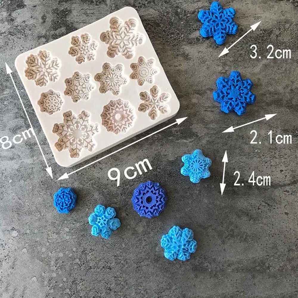 1PCS Sneeuwvlok Vorm Cakevorm Siliconen Sneeuw Fondant Mold Sugar Craft Cake Tool Sneeuw Fondant Kerst Winter Decor