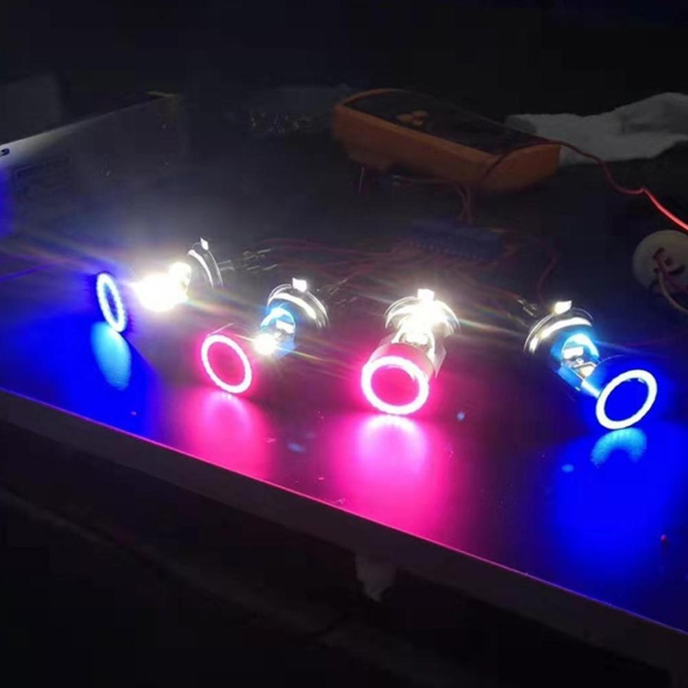 Faro LED para motocicleta, Bombilla azul Angel Eye H4 Ba20d, DRL H6, accesorios, faro para Scooter HS1