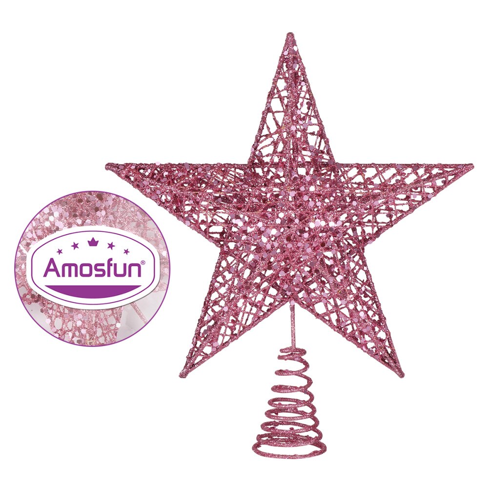 1 Pc Christmas Tree Top Topper Glittering Iron Star Topper for Banquet