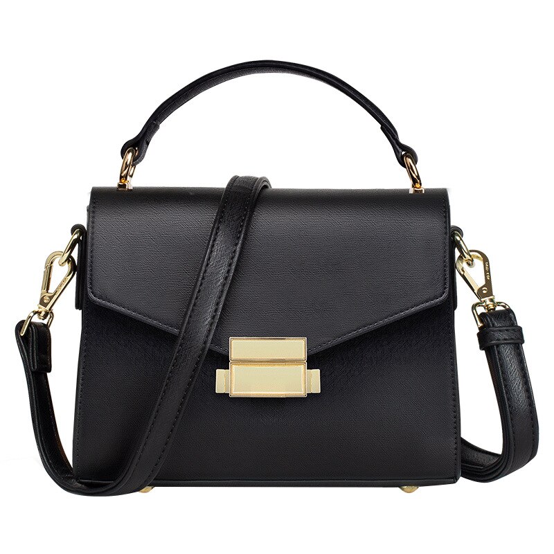 Women's Black Leisure Messenger Bag Advanced Sense Cross Foreign Style Texture Hong Kong Style Versatile Shoulder Bag