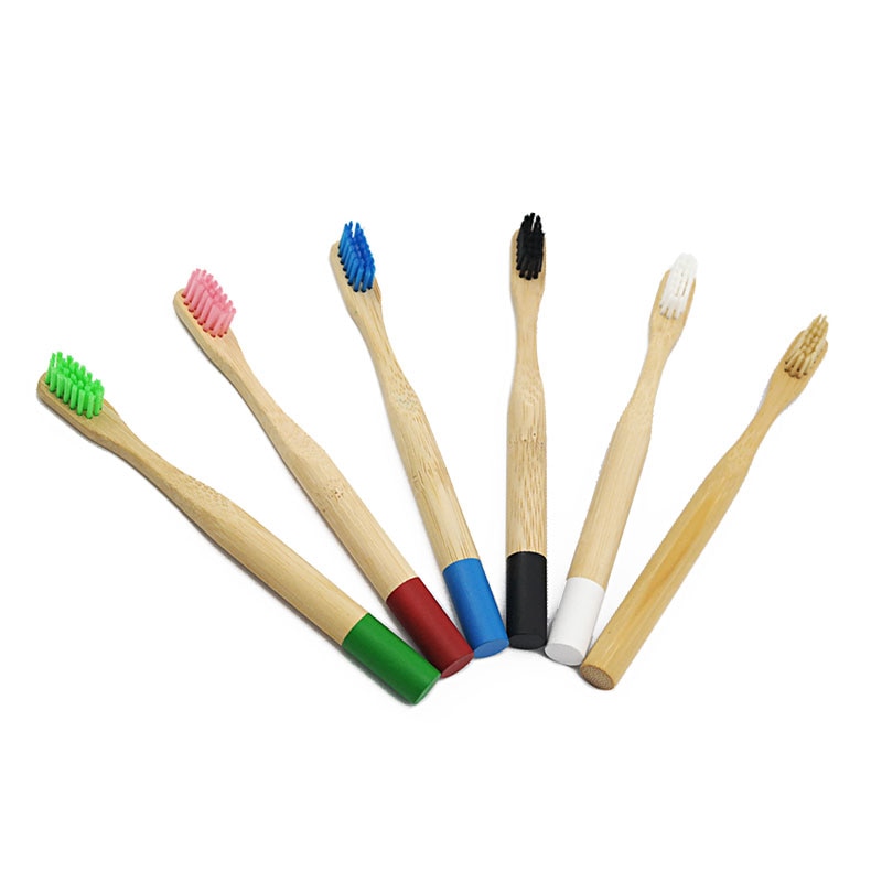 Milieuvriendelijke houten tandenborstel met bamboe handvat, kleurrijke zachte borstel, gebruik met houtskool, tandenbleekpoeder, 1pc/ stuks