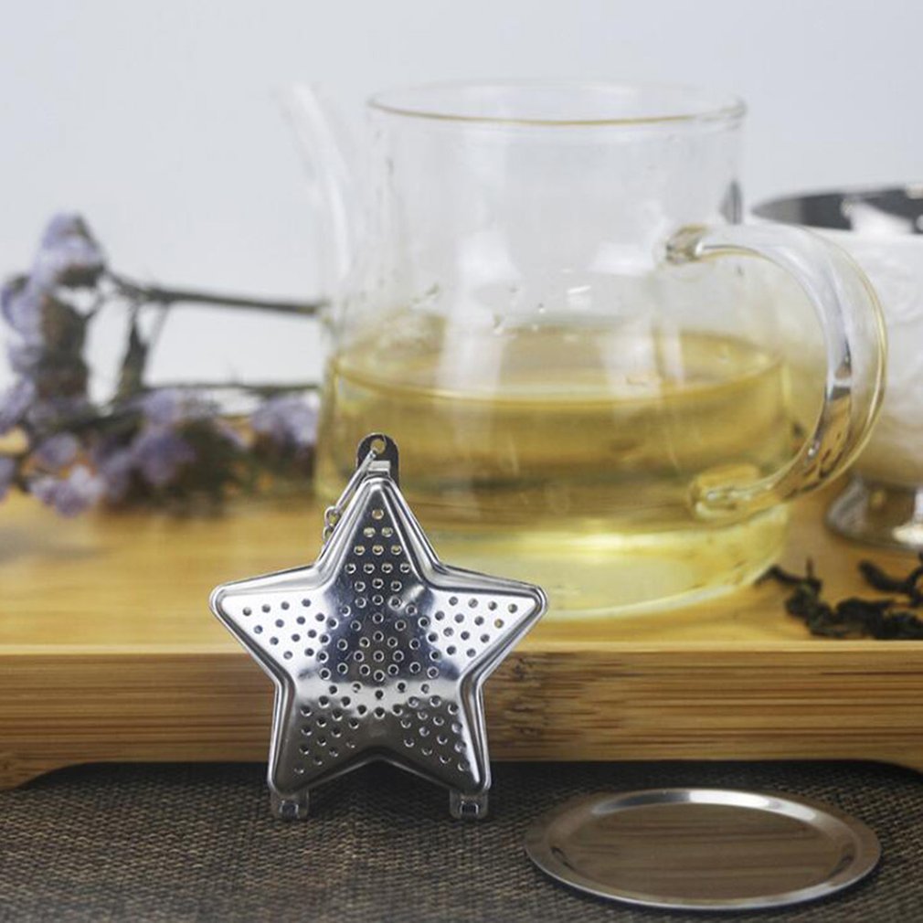 Five-pointed Star Shape Tea Maker With Chain Stainless Steel Tea Drainer Tea Strainer Tea Ball