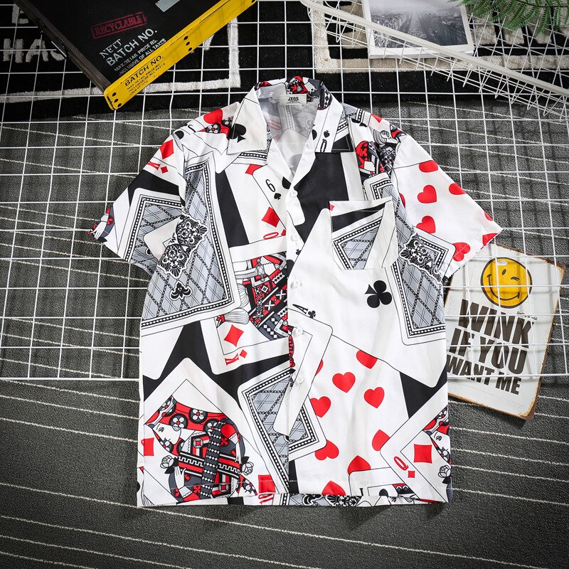 Chemise hawaïenne Streetwear hommes Hip Hop chemises Graffiti imprimer Harajuku plage chemise été décontracté chemise hauts à manches courtes HH188