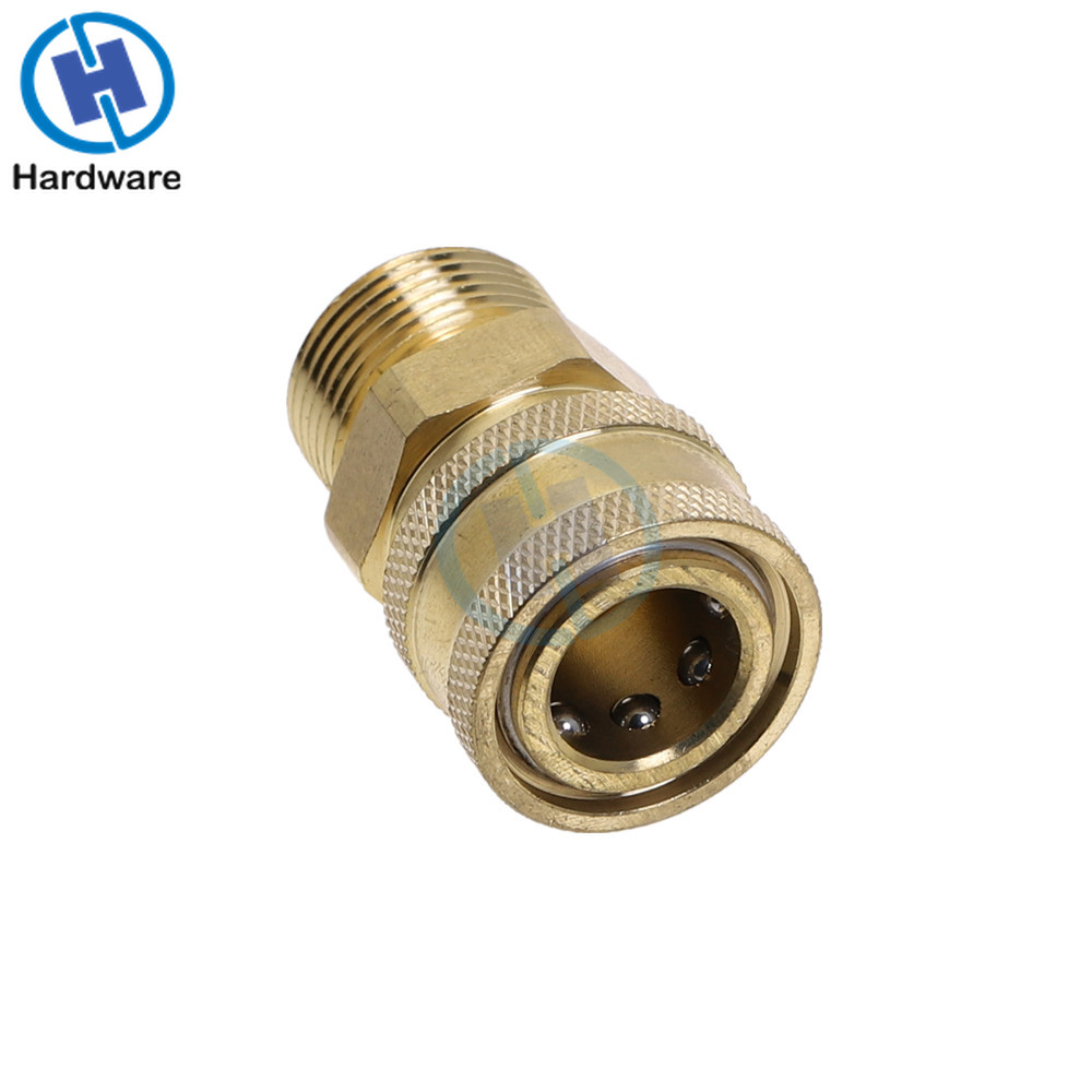 Copper 3/8" Female Quick Release Adapter Connector Connect to M22 Metric Male Thread Fitting For Pressure Washer Hose