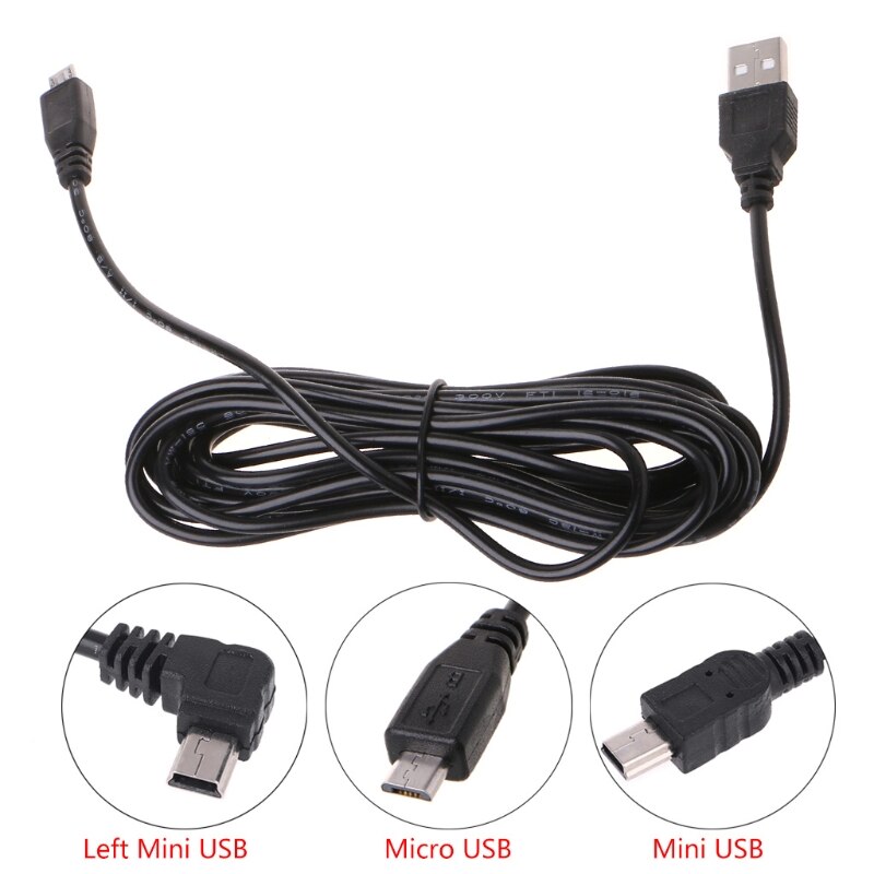 3.5 mcar camera dvr stroomkabel oplader adapter voor dashcam 5v/2a mini micro usb