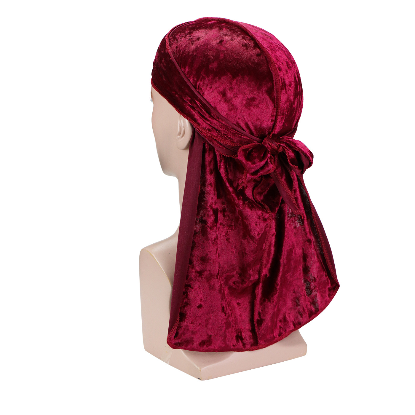 Bandana Durag de terciopelo con diamantes Unisex para hombre, gorro ondulado de cola larga, turbante de trapo Doo elástico para hombre, gorros de Hip-hop: Verde