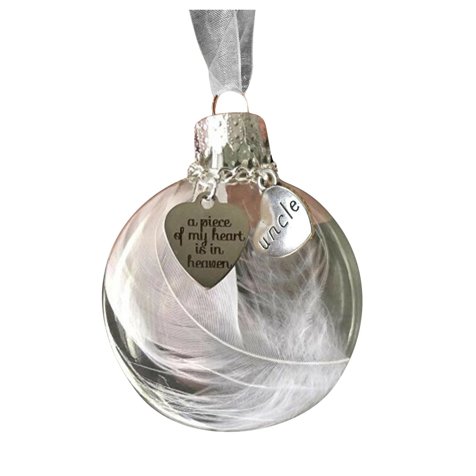 Veer Bal-Een Stuk Van Mijn Hart Is In Bijdraaien Gedenkteken Ornament Diy Opknoping Hanger Voor Moeder Vader familie Decor Bal Hanger: A