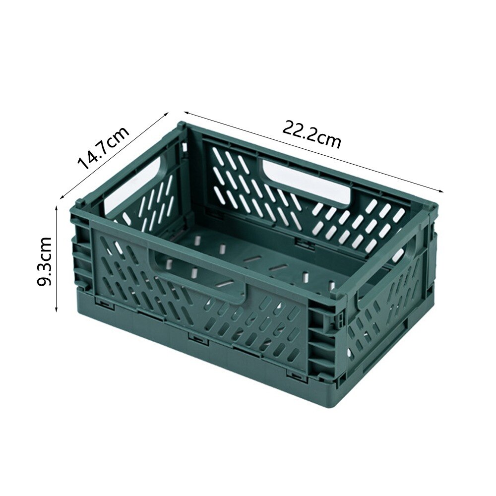 Cestas organizadoras de almacenamiento de 5 colores, estuche plegable de escritorio para estudiantes, cinta de papelería de plástico, contenedor plegable, caja de almacenamiento: Dark green