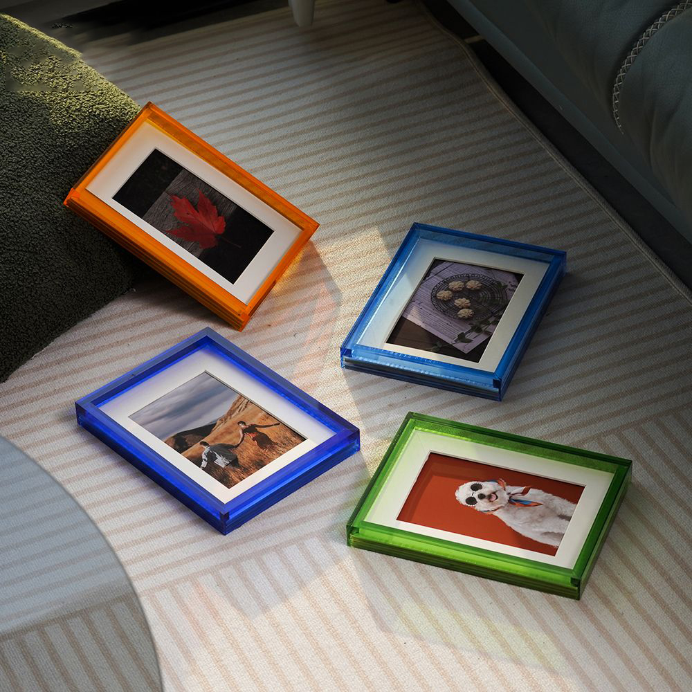 Cadre photo en acrylique néon, cadre photo décoratif, bureau à domicile, chambre à coucher, présentoir de galerie britannique, couleur vive