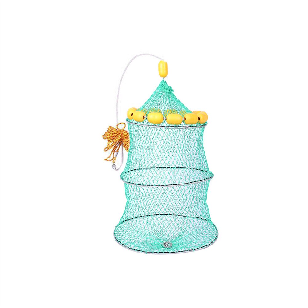 Buoyancy Fishing Net Folding Multi-Floating Ball Fishing Net Steel Wire Mesh Crab Catching Trap Fish Network Fishing Accessories: Default Title