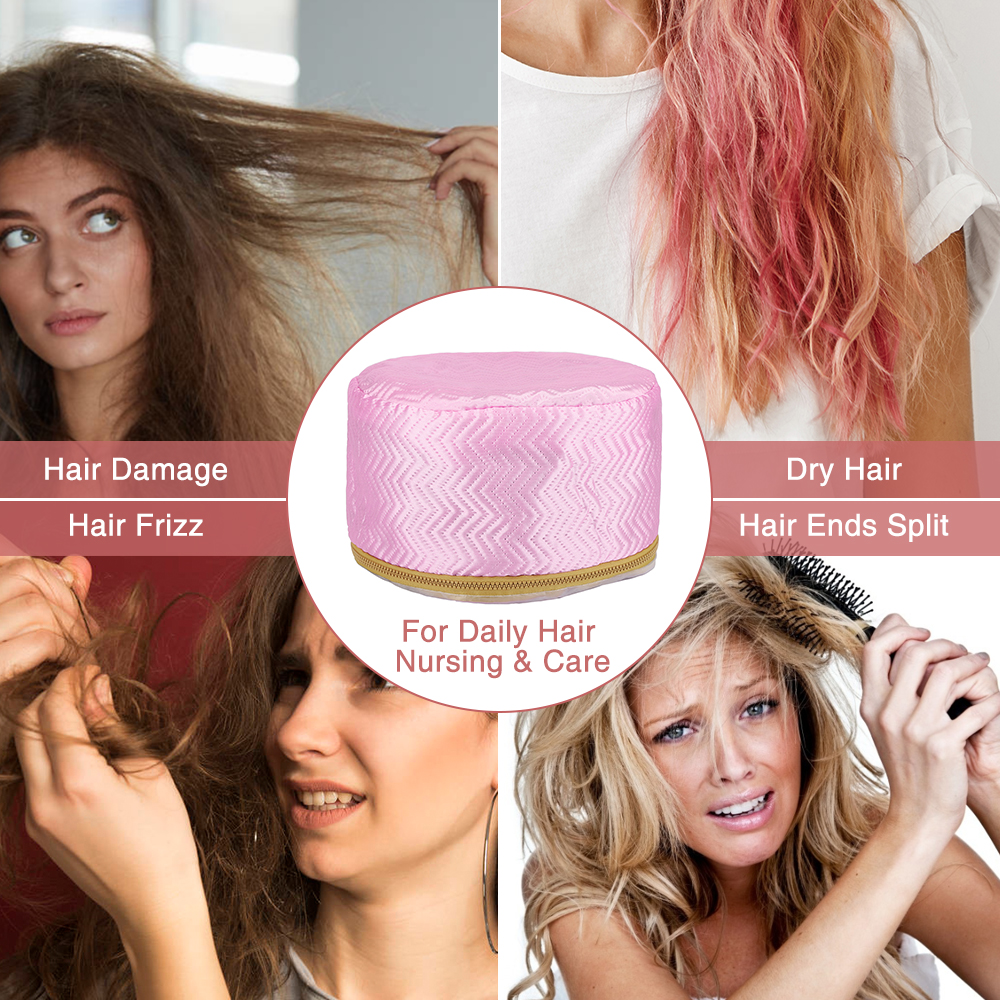 Thermo-kappe für haar gorro termico para cabello tratamiento haar dampfer kappe krankenschwester haar kappe Haushalt Hütte Haar pflege haar EU Stecker