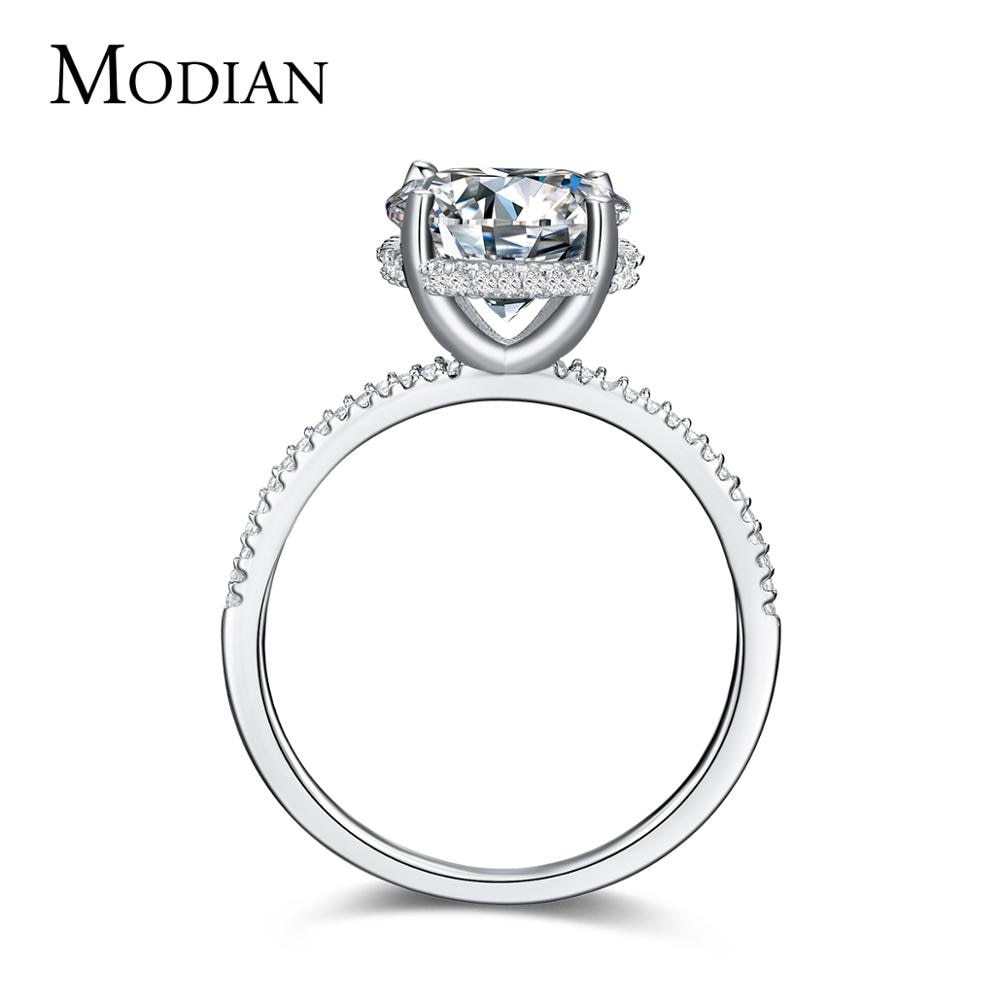 Modian charme étincelant dix coeurs clair Zircon doigt classique bague en CZ pour les femmes bijoux de fiançailles de mariage