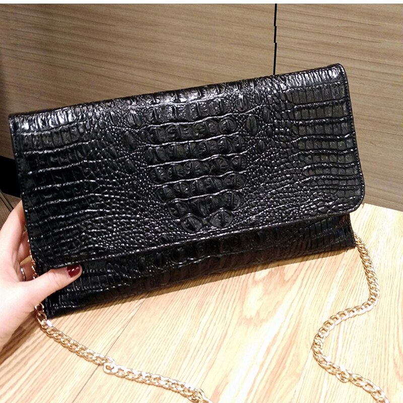 Highreal mulher envelope noite sacos de embreagem padrão crocodilo branco feminino couro pu bolsas ombro crossbody bolsas
