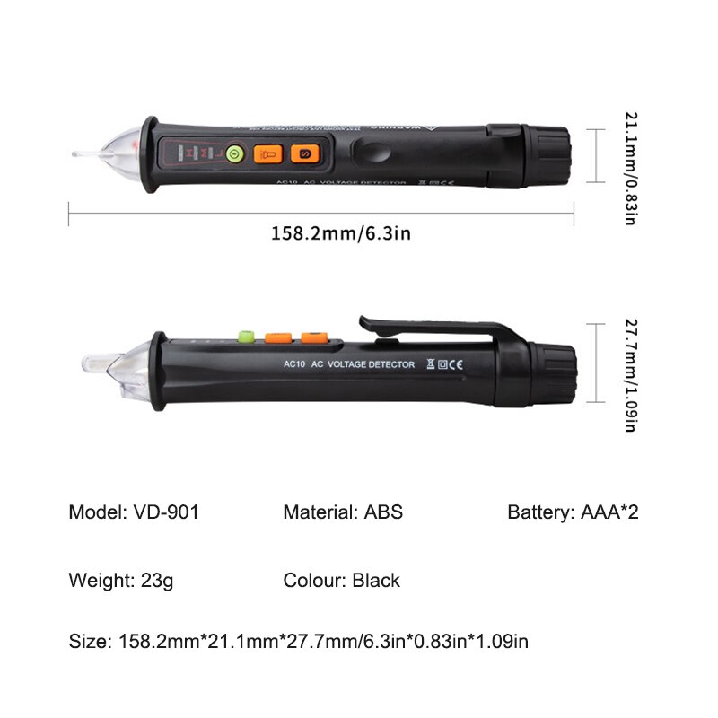 AC/DC Voltage Test Pencil 12V/48V-1000V Voltage Sensitivity Electric Compact Pen