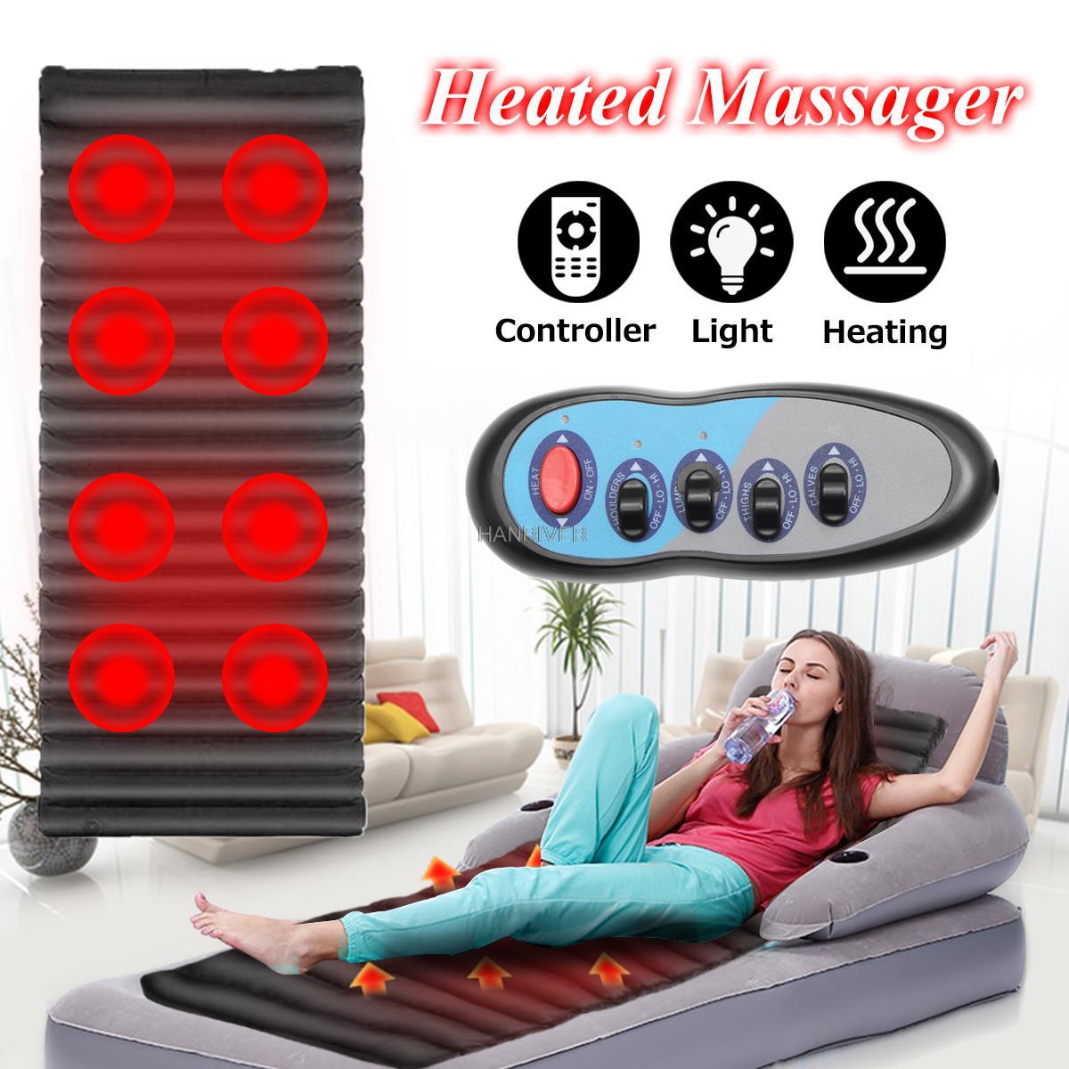 Elektrische Vibrator Massage matt Matratze Volle Körper Zurück Erhitzt Nacken Massagegerät Fernbedienung Kissen Sofa Bett Taille Kissen matt