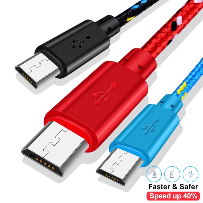 1m/2m Micro USB Cable Data Sync USB Charger Cable For Samsung HTC LG Huawei Xiaomi Android Mobile Phone Cables Accessories