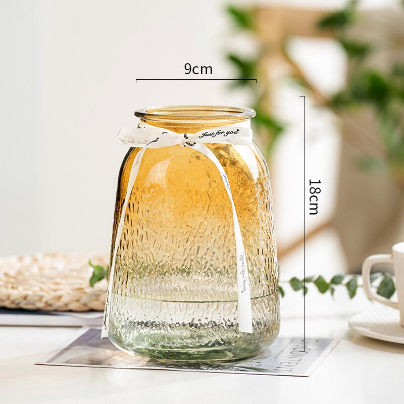 Machepot-jarrón de cristal con degradado para decoración del hogar, maceta creativa para flores, vasos para plantas, mesa y Escritorio: Style-A