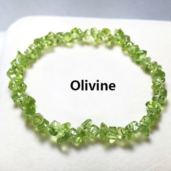 Pulseras de piedra Natural hechas a mano para mujer y niña, joyería de , abalorio de piedra lunar de ojo de Tigre,: 13 Olivine