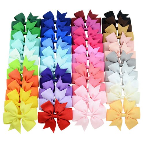 40Pcs Lovely Toddler Girl Bow Hair Clip Ribbon Bow Baby Kids Bowknot Hair Pin Bbay Girls