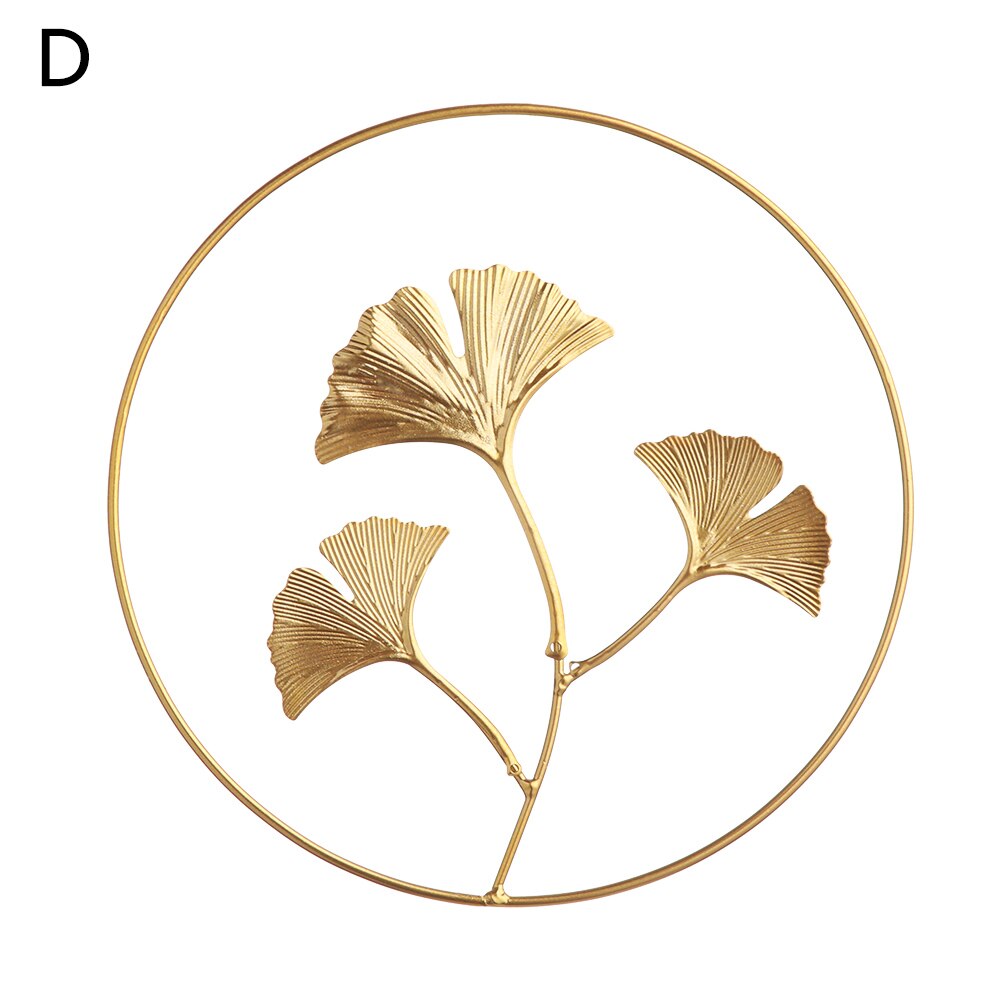 Luksus smijern veggheng ornament måke rund ginkgo blad bakgrunn veggdekorasjon stue vegg hjemmeinnredning: type-d