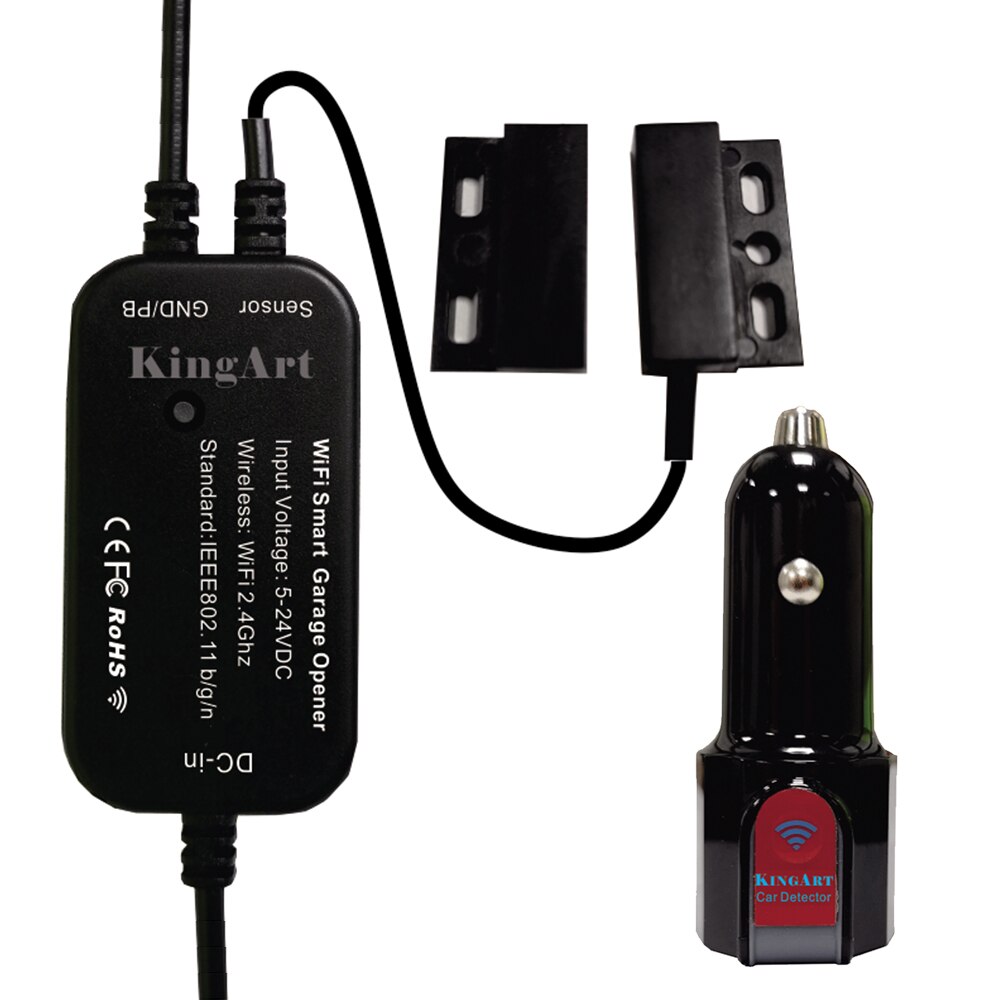 Smart Wi-Fi Garage Door Controller/Opener with Remote Car Charger Voice Control for Electric Garden Warehouse Door Mall Roller: Add RemoteController