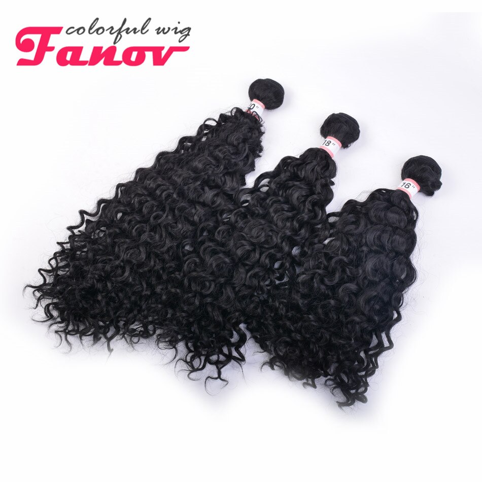 Kinky Curly Synthetic Hair Extensions Bundles 3 Pieces Heat Resistant Weave Hair Bundles For Black Women