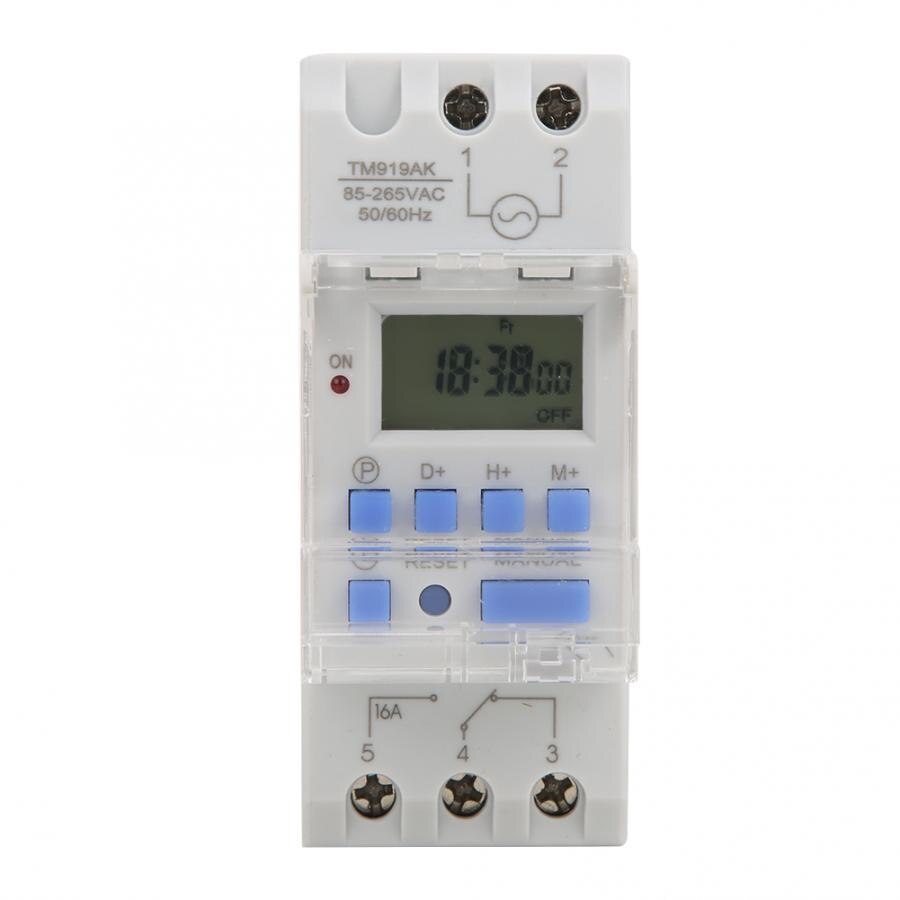 Temporizador 85-265V AC 16AWeekly 12/24hrs Timer Switch LCD On Off Control Programmable Time Relay Temporizador Electrico