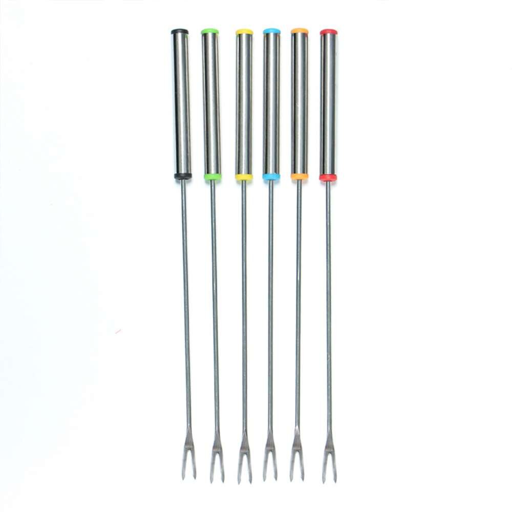 6 sztuk czekoladowe widelce ze stali nierdzewnej kuchnia ser owoców widelec deserowy fondue topnienia szpikulec akcesoria robić żywności