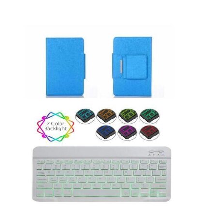 Wireless Keyboard Cover Stand Case for Huawei MediaPad M5 Lite 8.0 Tablet Bluetooth Keyboard + Stylus + OTG Cable: Red