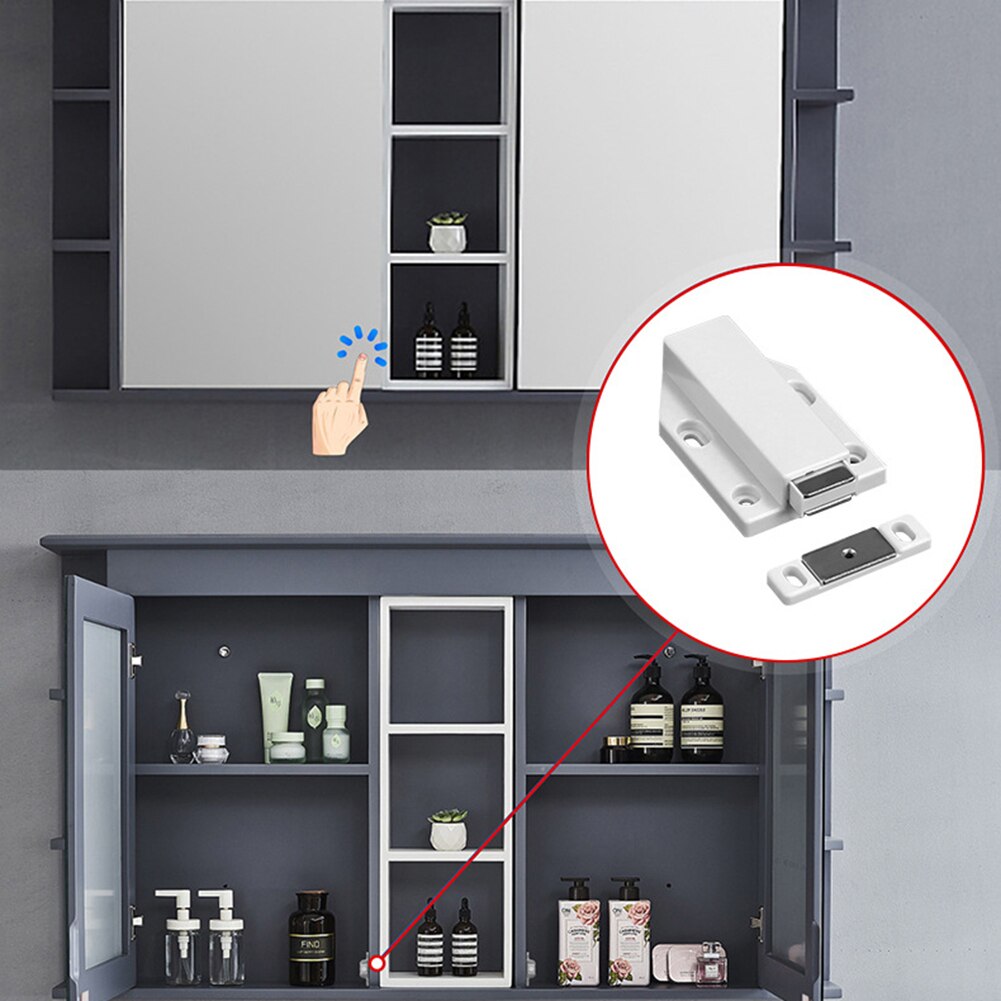 Invisibility Cabinet Catches Push to Open Magnetic Door Drawer Closet Catch Touch Latch Closet Push Opening Hardware