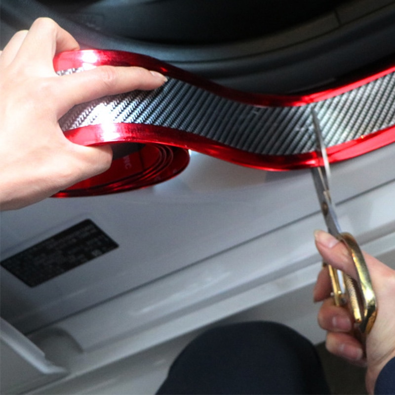 Auto Drempel Bescherming Adhesive Strip Koolstofvezel Auto Drempel Kras Bescherming Bumper Sticker Auto Styling Decoratie