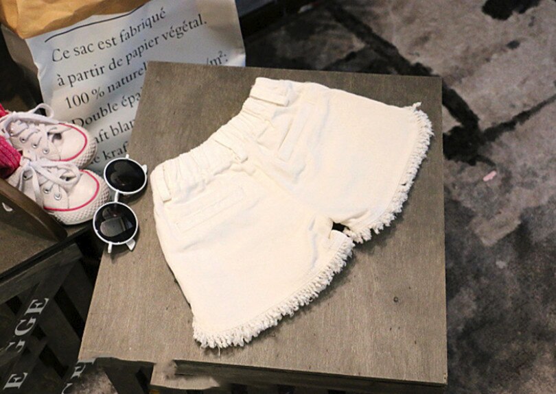 Nouveaux vêtements d'été pour les filles gland bébé fille Denim Shorts enfants jean pantalons enfants blanc noir
