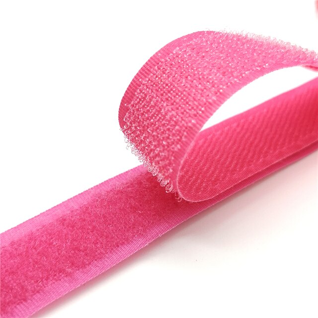1 Pair Length 1 Meter Width 20 mm Color Hook Surface Hook and Loop Fastener Tape Without Glue Velcro Sewing Accessories: Rose red