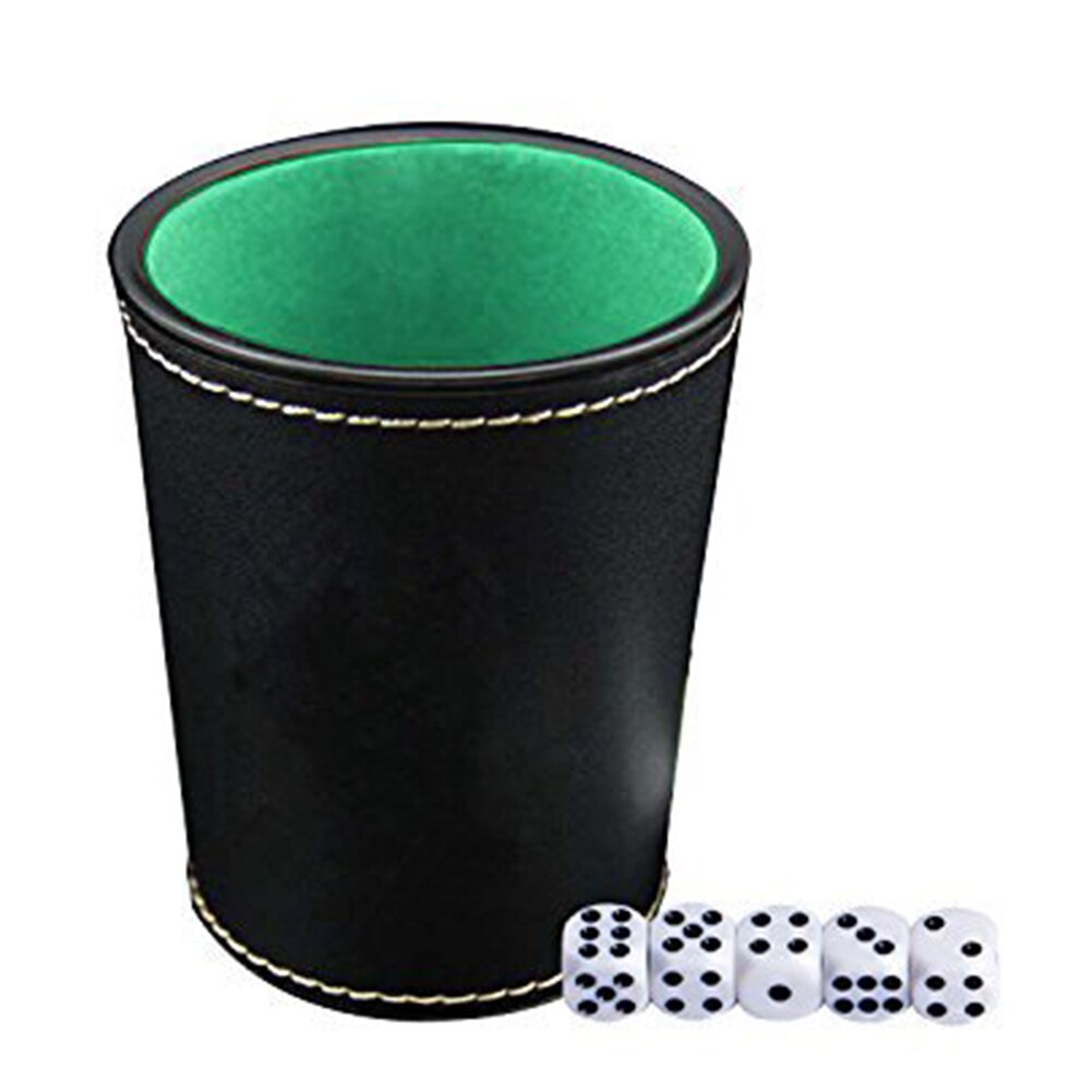 Set di tazze di dadi con 5 dadi in pelle PU stabile robusto confortevole sensazione di mano Set di tazze di dadi per Bar intrattenimento riunioni di famiglia