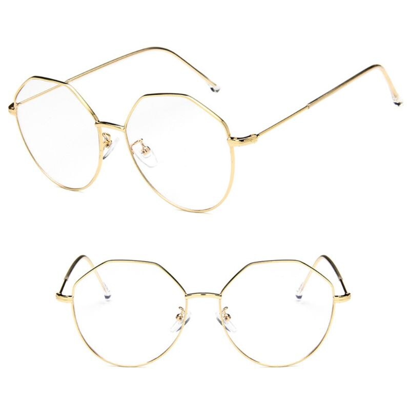 Style Optical Glasses Geometric Myopia Frame Clear Lens Spectacle Eyeglasses 2XPC