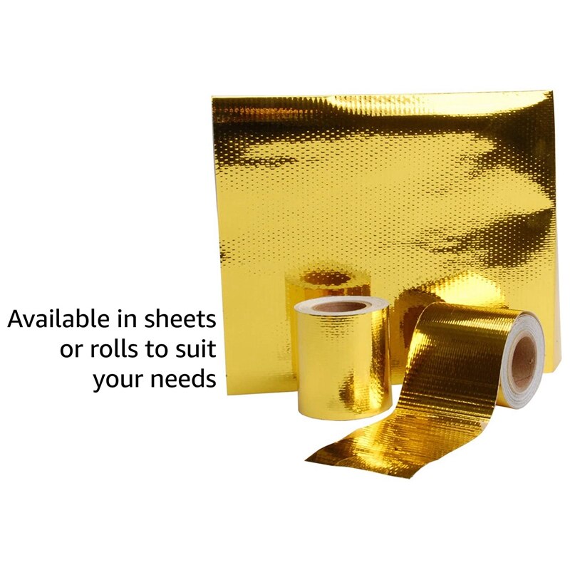 2 inch 33FT Gold Intake Heat Reflective Tape Wrap Self Adhesive High Temperature