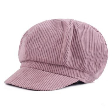 Shaluotaotao efterår vinter kvinder newboy kasketter snapback vild foldbar ottekantet kasket trend dame mærker fritid hat: Lilla