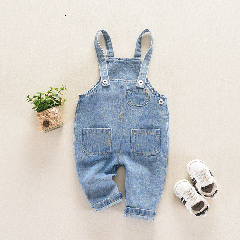 Baby Skibroek Cowboy Kind Broek Kinderen Jurk Mannen En 0-2 Jaar Bandjes Jeans Unisex Casual: Big pocket / 7