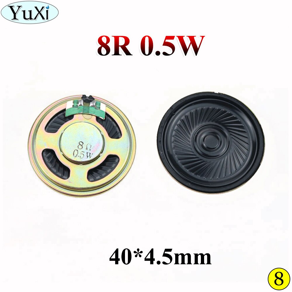 Yuxi 0.5W 8R 32R Speaker 8 Ohm Hoorn Luidspreker Diameter 20 Mm 23 Mm 26 Mm 28 Mm 30mm 32 Mm 36 Mm 40 Mm 50 Mm 4 Cm Luidspreker Luidspreker: NO8-40mm