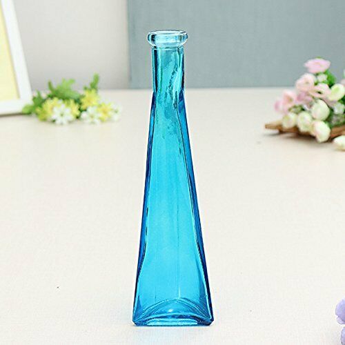 Kleur Clear Mini Glazen Vaas Zakkz Bloem Fles Glas Ornamenten Bloem Regelen Home Decor: Blue