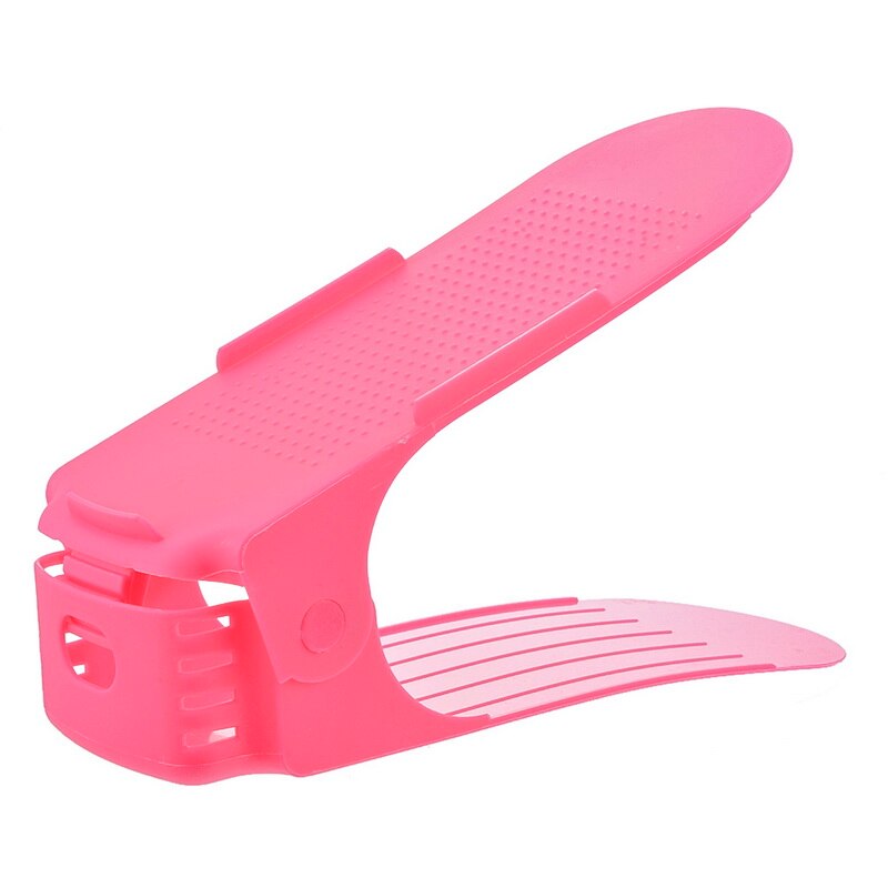 1PC Home Use Shoe Organizer Modern Double Cleaning Storage Shoe Rack Living Room Convenient Shoebox Shoes Organizer Stand Shelf: Adjustable pink