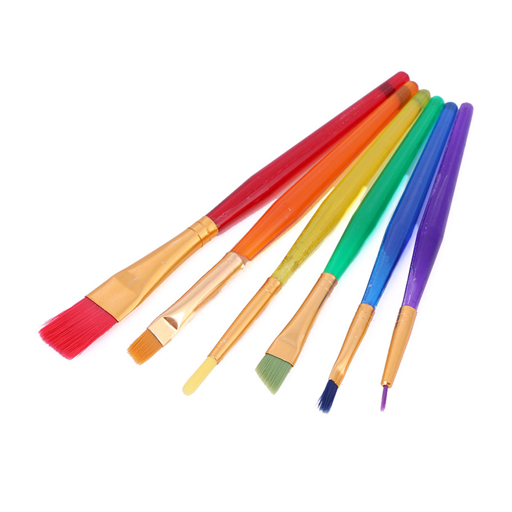 6 uds diferentes tamaños para niños pinceles pintura de colores Set de pinceles y brochas de artista para principiantes y niños de la pintura práctica surtidos Color: 2